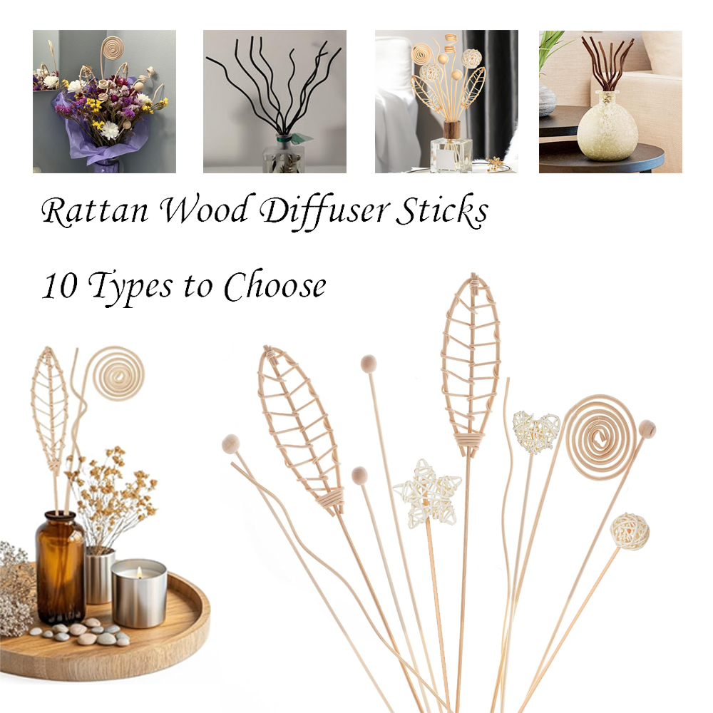 Home Fragrance Diffuser Refills - 5/15Pcs Long Wavy Rattan Reed Diffuser