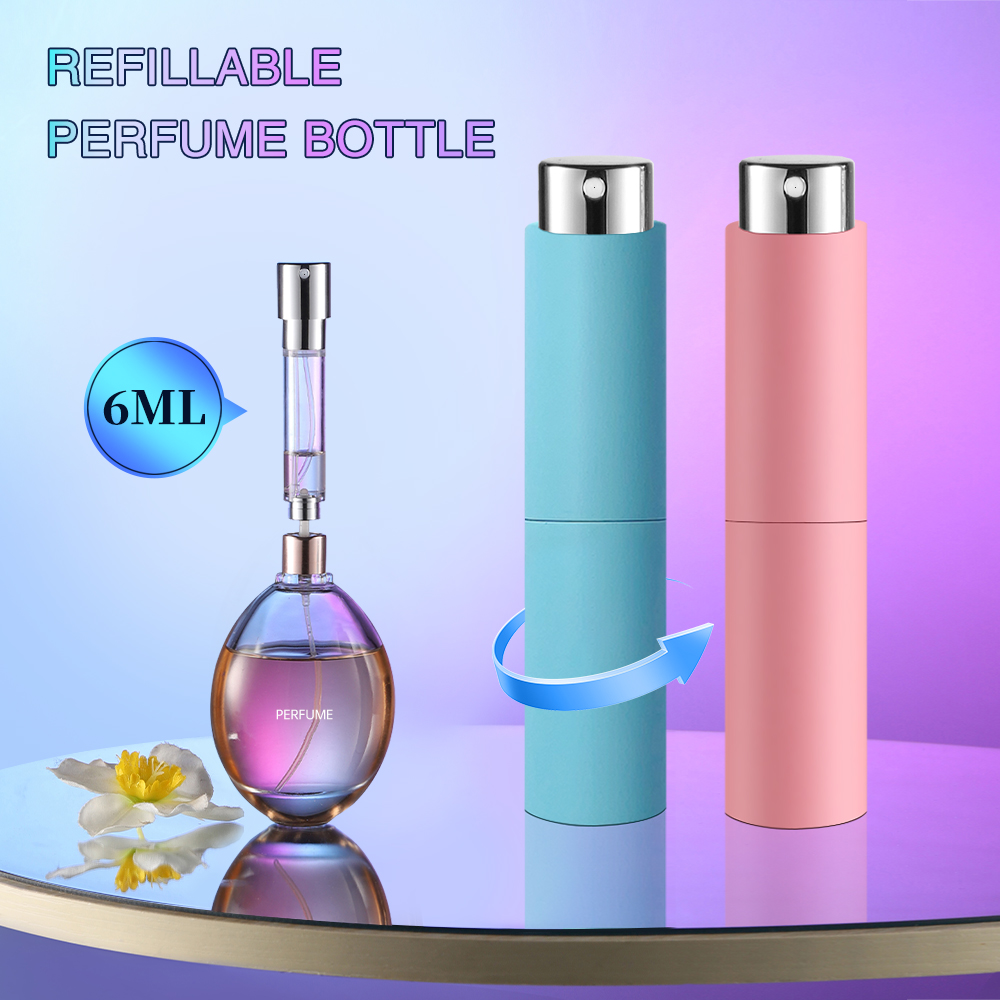 Perfume Atomizer Travel - 6ml Rotating Perfume Atomizer Portable Bottom-filling