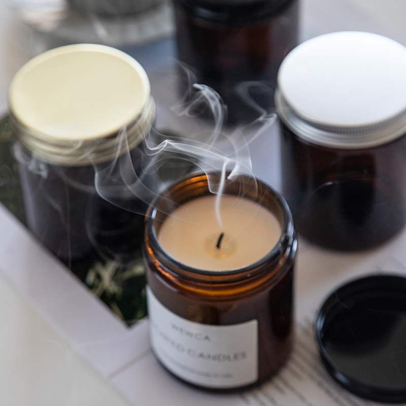 Amber Jar Candle - 6Pcs 100ML Hổ Phách Nến Thủy