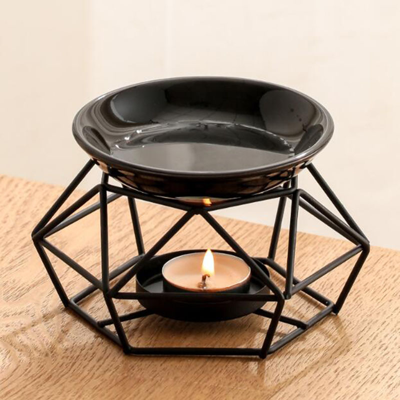 Home Fragrance Incense - Ceramic Bowl Iron Rack Black Color