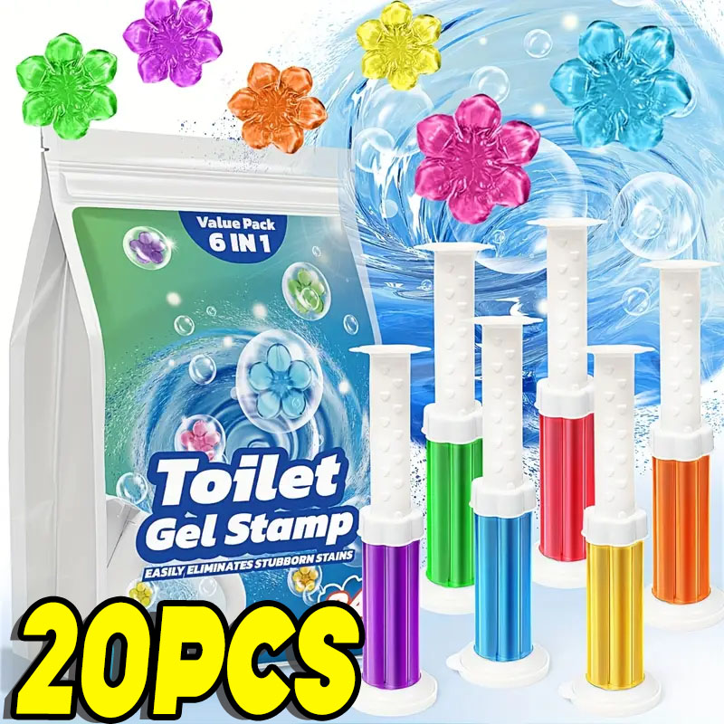 Home Fragrance Gel - 1/20pcs Flower Toilet Cleaner Gel Syringe