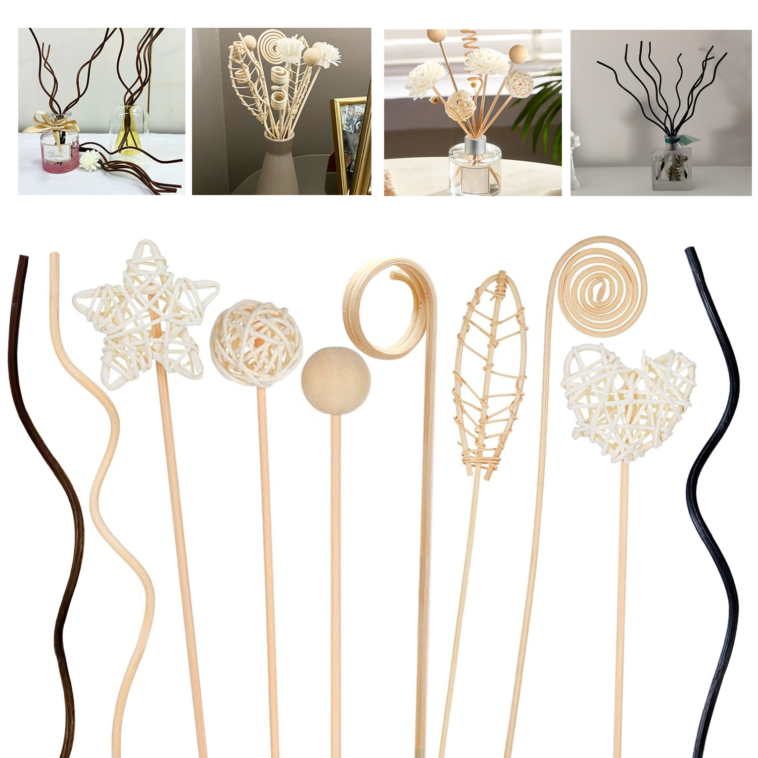5/15Pcs Long Wavy Rattan Reed  - đánh giá và giá Home Fragrance Diffuser Refills