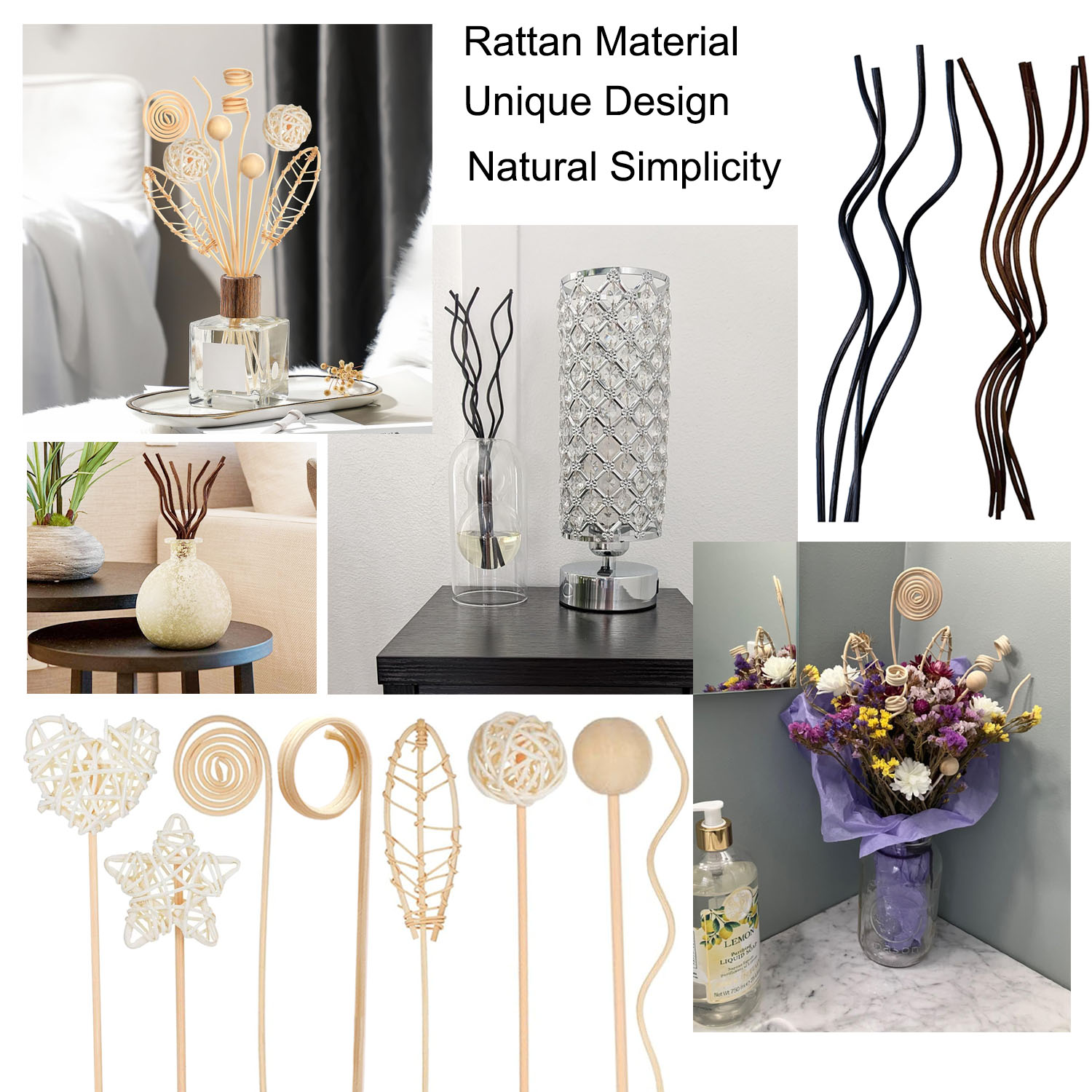 5/15Pcs Long Wavy Rattan Reed  - đánh giá và giá Home Fragrance Diffuser Refills
