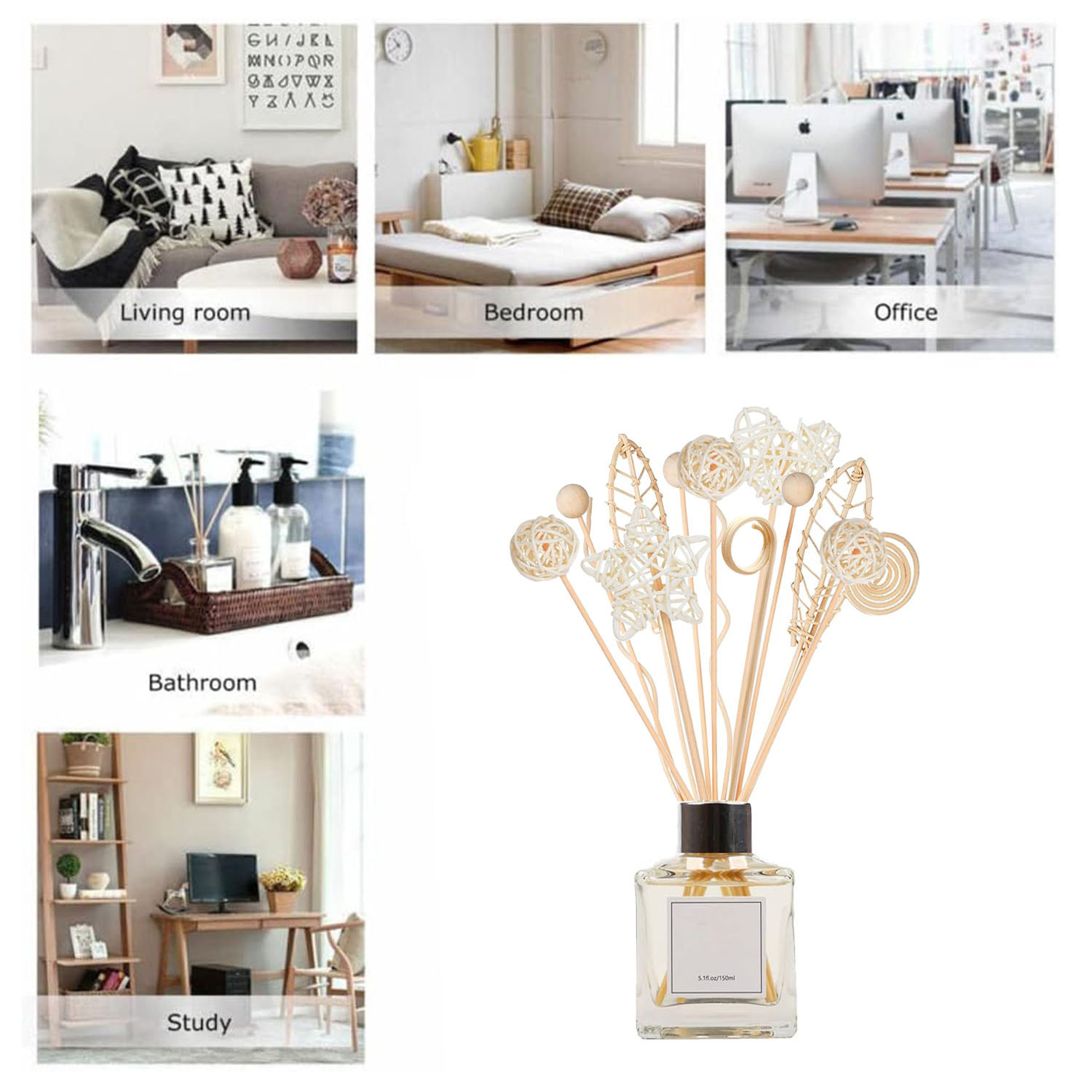 5/15Pcs Long Wavy Rattan Reed  - đánh giá và giá Home Fragrance Diffuser Refills