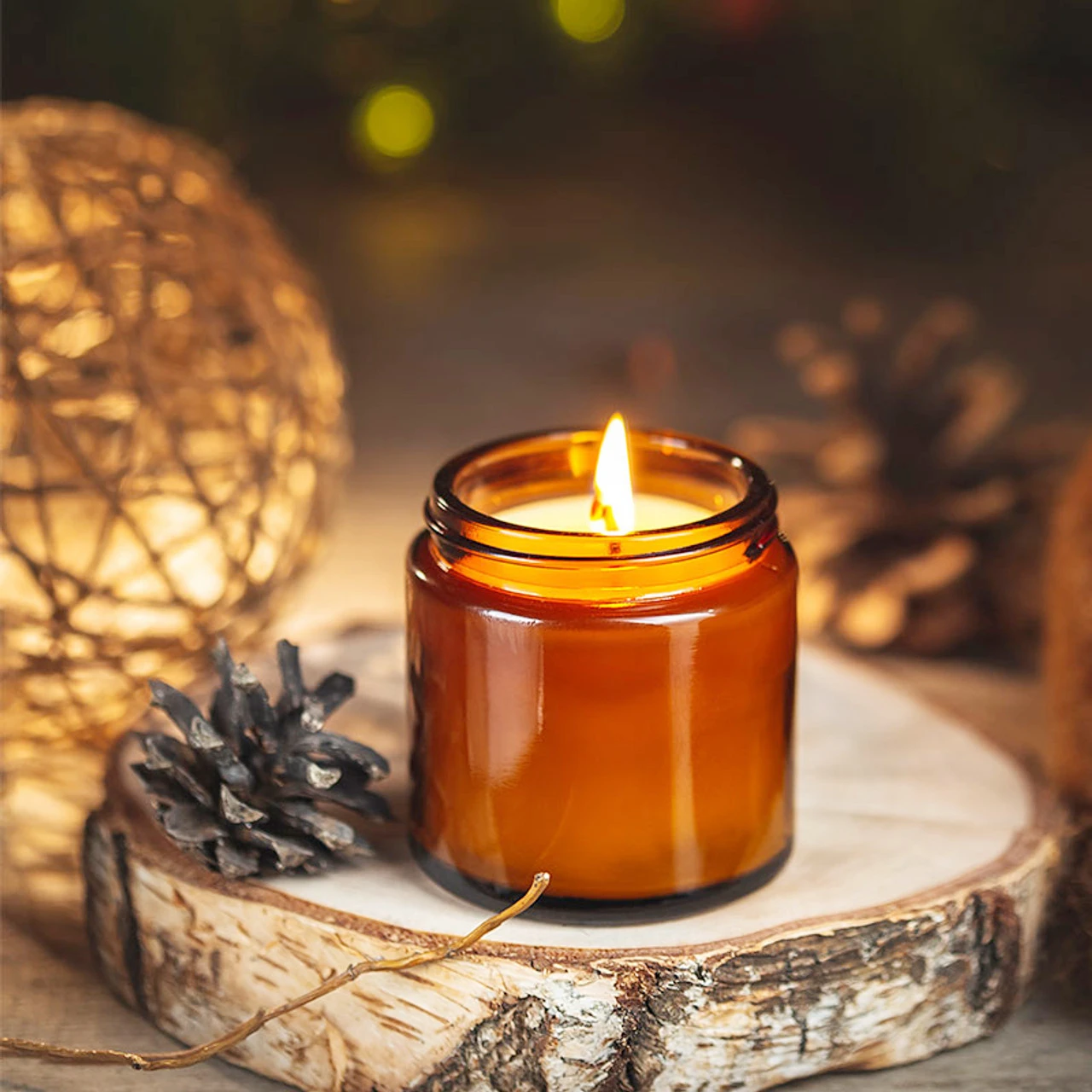 Glass Candle Jars, 4oz Amber R - đánh giá và giá Amber Jar Candle