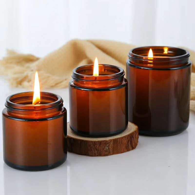 Glass Candle Jars, 4oz Amber R - đánh giá và giá Amber Jar Candle