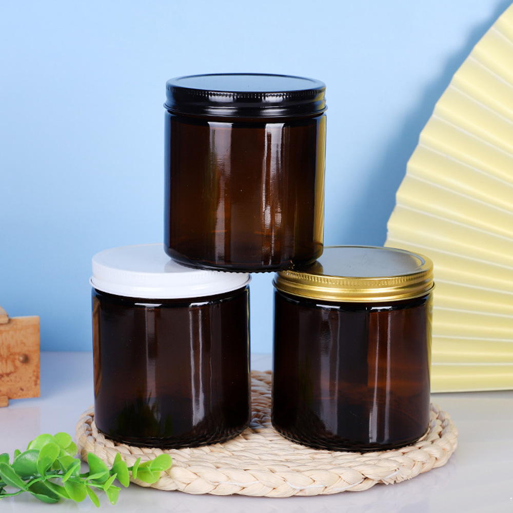 250ml brown&amber round shape  - đánh giá và giá Amber Jar Candle