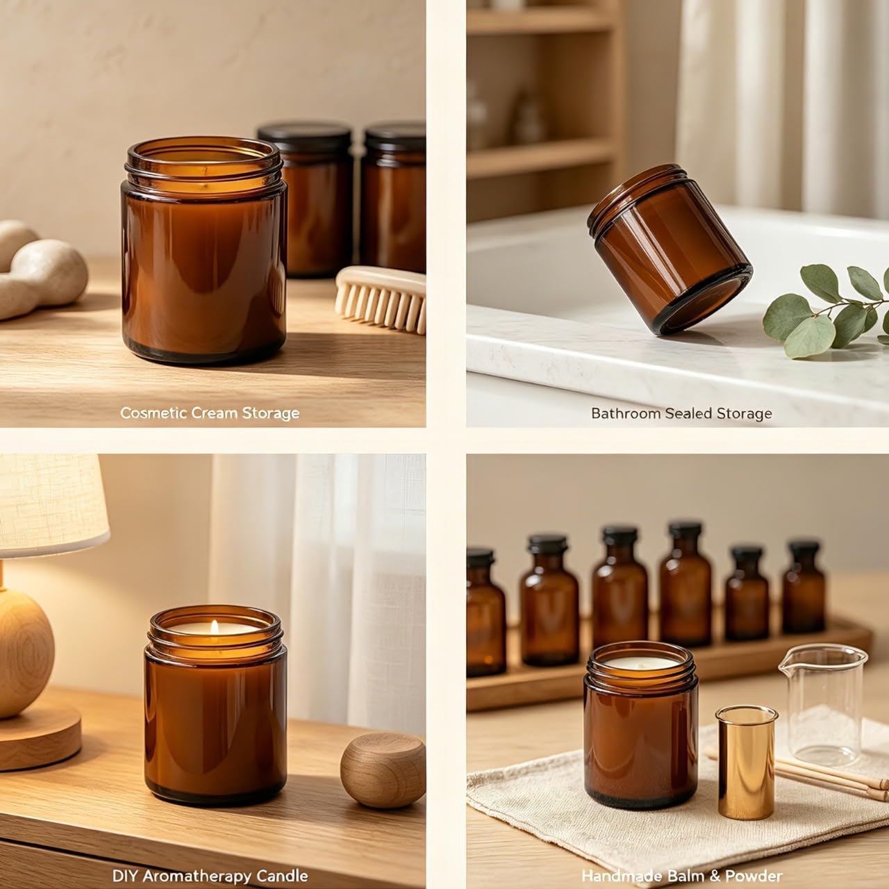 30 Pack 8oz Amber Glass Jars w - đánh giá và giá Amber Jar Candle
