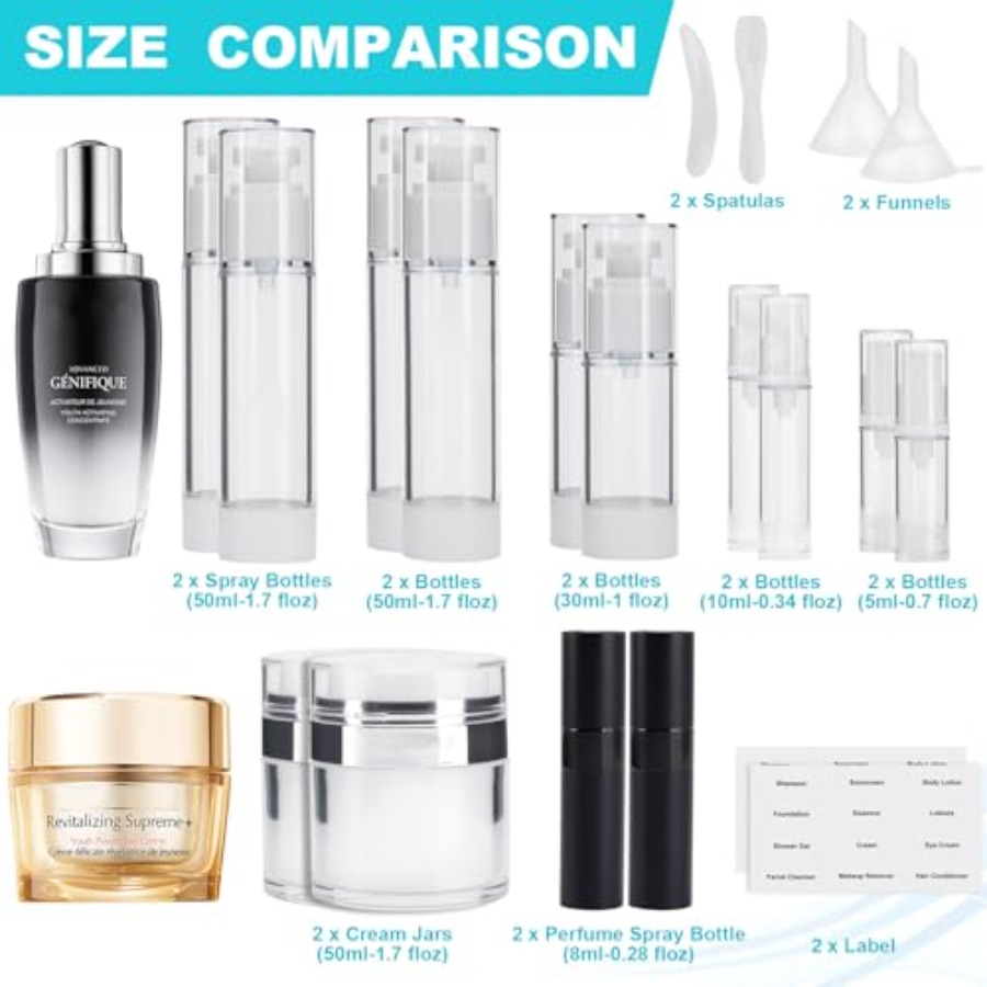 20 Pack Airless Pump Jar and A - đánh giá và giá Perfume Atomizer Travel
