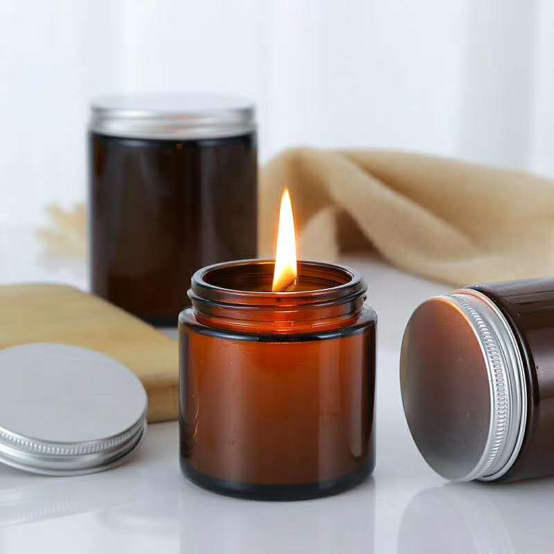 6pc 100/250ml Amber Glass Cand - đánh giá và giá Amber Jar Candle